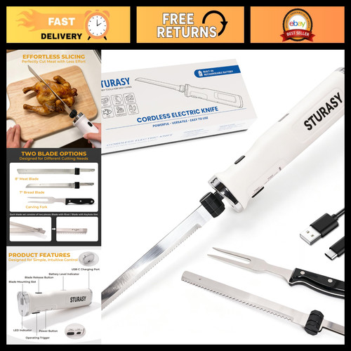 Cordless electric knife 8v - cordless,
